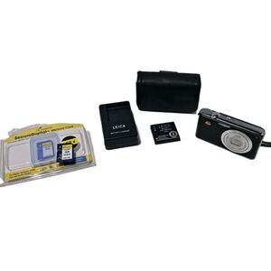 Leica C-Lux 2 Compact Digital Camera Black Battery Charger Case SD Cards Works
